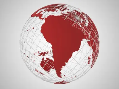 Globe News Skeleton Dark Red 3D model