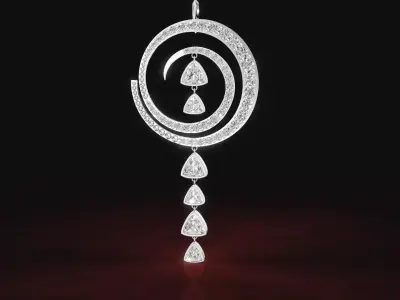 Spiral Diamond Pendant 2 3D print model
