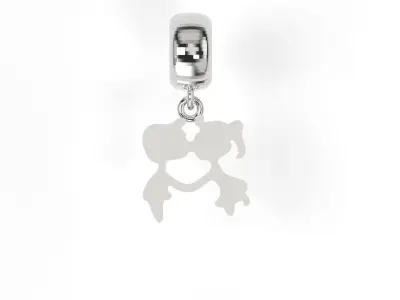 Boy and Girl Kissing Charm 3D print model