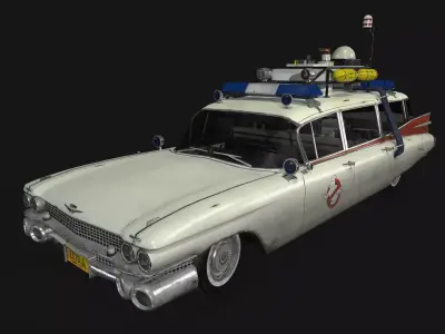 Cadillac meteor miller - ecto1 Low-poly 3D model