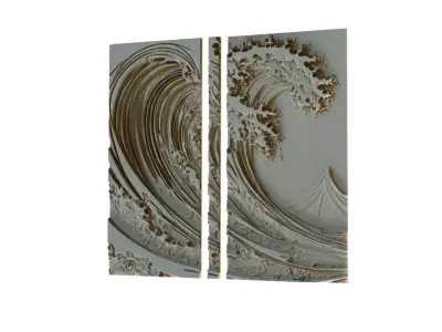 mural decor set wall panel 33 3D model