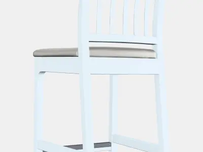 EKEDALEN Bar stool with backrest 3 Low-poly 3D model