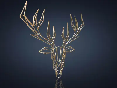 Deer wall decor Low-poly 3D model