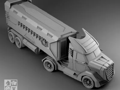 Futuristic Truck 3D print model