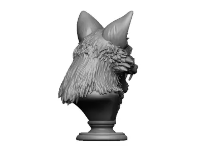fox head bust 3D print model
