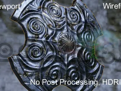 Shield Low Poly PBR and games ready Low-poly 3D model