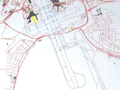 Sydney Kingsford Smith SYD Airport Roads Buildings Public Trans 3D model