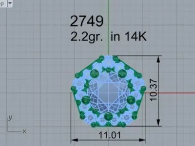Pentagon Halo Pendant 2749 3D print model