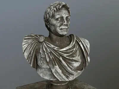 Pompee roman bust Low-poly 3D model