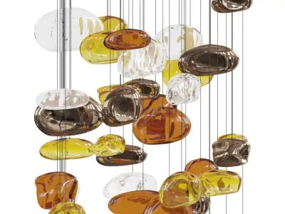 ceiling colored glass decoration 3D model