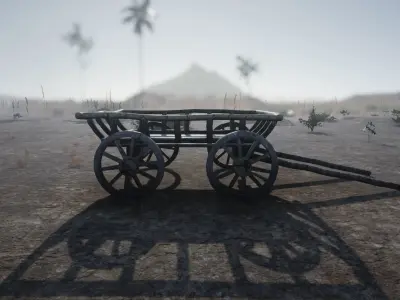 Old Cart Unreal Ready Low-poly 3D model