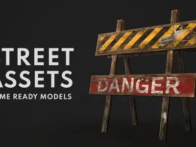 Road sign in different variations Free low-poly 3D model