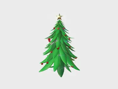 Christmas Tree 07 Dark Green - Cartoon Interior Decoration Low-poly 3D model