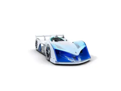 Futuristic White Racer model pack Low-poly 3D model