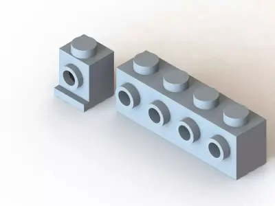 Lego Side-Stud Brick Free 3D model