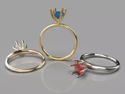 Engagement ring 3D Printable model FREE Free 3D print model