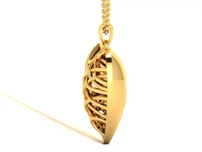 Women Heart Pendant 3dm STL OBJ FBX Render Details 3D print model