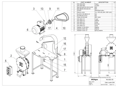 WG 4002 - Grain crusher - scrapper - 3kW 3D model