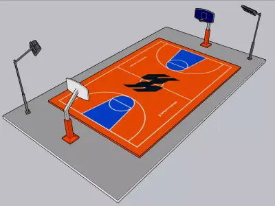 Lapangan Basket Sportiverse Low-poly 3D model