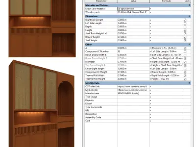 Entryway Furniture Set Revit Family Parametric 3D model