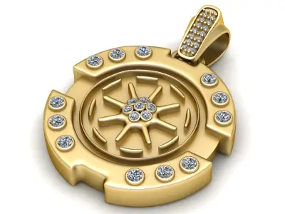 gear pendant  3D printable model      3D print model