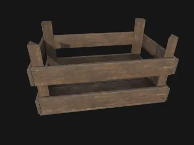 Wooden case PBR 3d model and texture Free low-poly 3D model