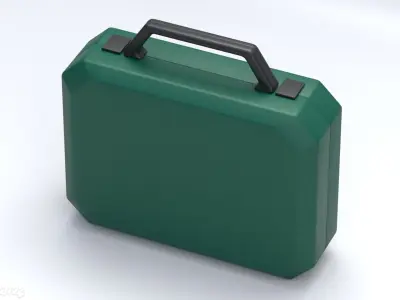 Medium Green First Aid Kit  Low-poly 3D model