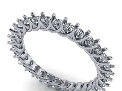 2mm Dia Micro Pave Eternity Band Wedding Ring 3D print model
