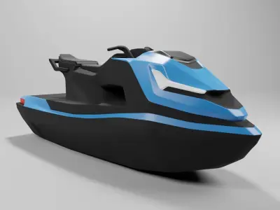 Low poly Electric JetSki Low-poly 3D model