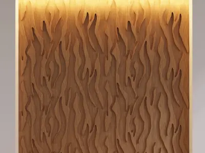 Decorative Wooden Wall Model 9 Low-poly 3D model