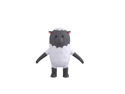 Rigged Sheep Character 3D model