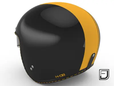 Black R Helmet H08 3D model