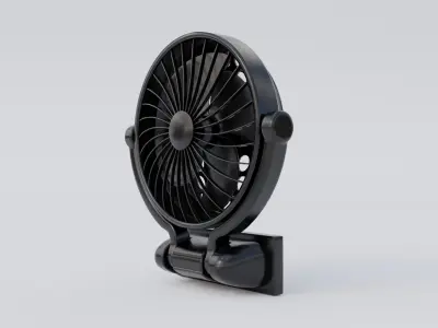 Wall Mount Fan Low-poly 3D model