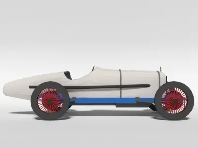 Low Poly Cartoon Duesenberg 3 Litre GP Racing Car 1921 Low-poly 3D model