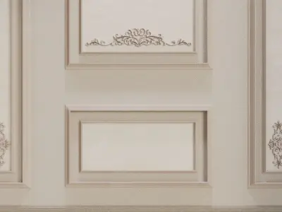 Classic Decorative Wall with Intricate Ornamental Design 3D model