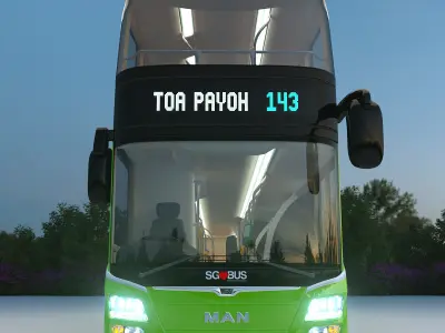 Singapore bus MAN ND 323F 3D model