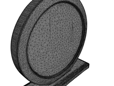 Modern Black Marble Desk Mirror Low-poly 3D model