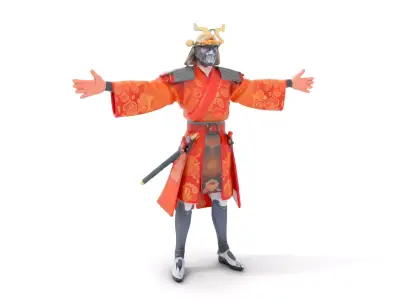 Imperial Samurai Armor model pack Low-poly 3D model