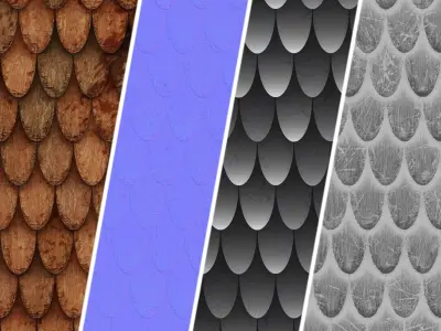 Roof Tile Materials 88- Wooden Roofing By Sbsar Seamless Pbr Texture