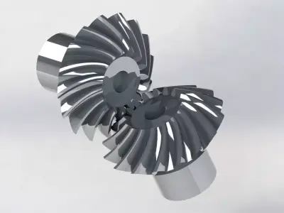 Spiral Bevel Gear - RATIO 1 - TEETH 16 16 3D print model