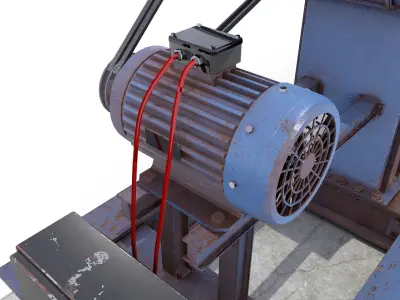 Oil Pumpjack  Weathered 1 Low-poly 3D model