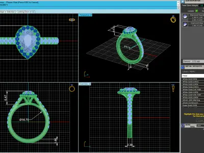 Pear Wedding Ring Size  V2 3D print model