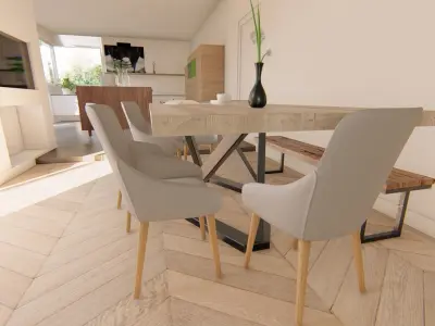 Metal Table legs with thicker base Free 3D model