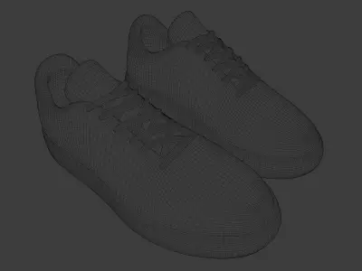 Casual Sneaker Leather Veja Style - White Caramel Low-poly 3D model
