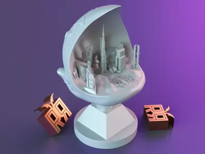 Dubai decoration statue stand 3D print model
