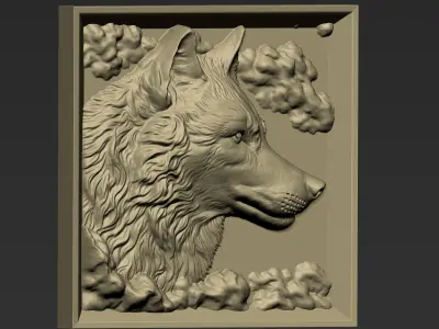 Wolf Head A140 3D print model