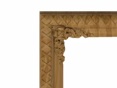 Carved picture frame STL 3D model 126