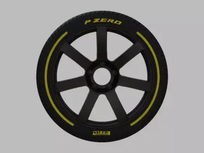 Miniature Enkei PF07 Rim and Tire - 3D Print - No Textures 3D print model