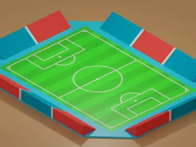 Football  Field Low-poly 3D model