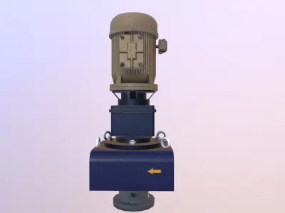 Motor and Pump Low-poly 3D model